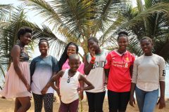 Happy children participating in a community event.